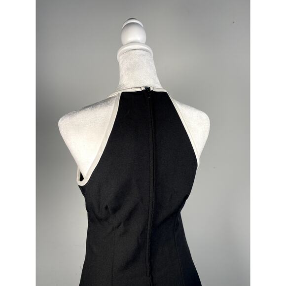 Simple Minimal Vintage Black White City Triangles Halter Mini Dress Size 3 - Picture 4 of 7